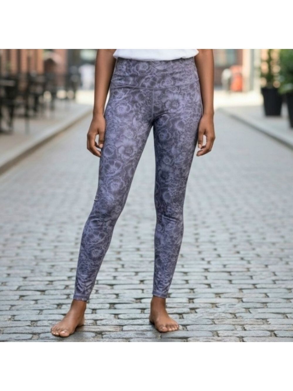 Kyodan Yoga Pants Medium Lilac Floral #YLEG2